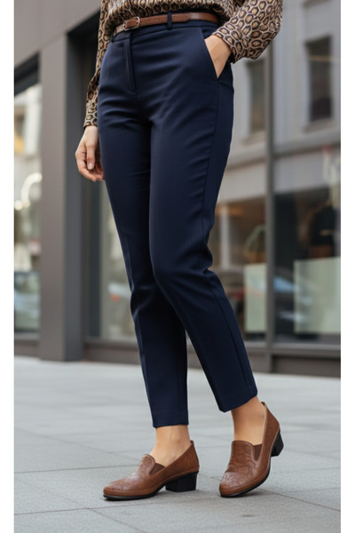 POOMA 2451 Taba deri klasik ayakkabı