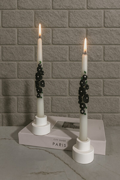 Zigzag Home Dekoratif 2 Parça Step Şam’dan Mumluk Takımı Bohem Tarz