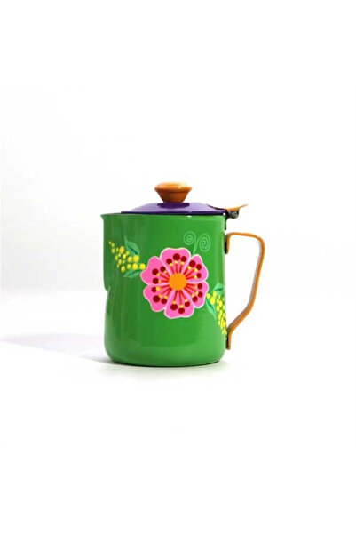 DEDEMİN EMAYELERİ YEŞİL ÇİÇEK KAHVE DEMLİĞİ