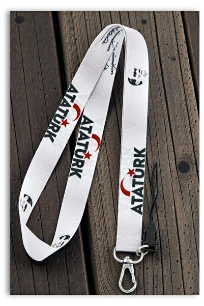 Mia Aurora Atatürk Desenli Boyun Askı İpi Yaka Kartı Kimlik Kartlığı Telefon ...