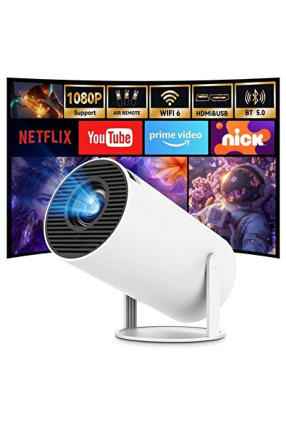 DARKOM 4K Destekli Akıllı Taşınabilir Projeksiyon Cihazı-Sinemayı Evinize Taş...