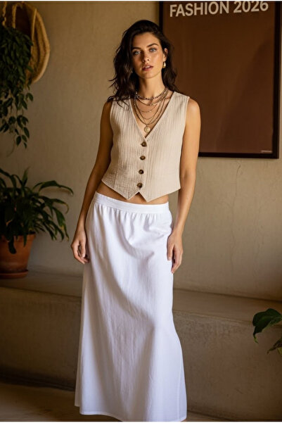 combattente exclusive products Organic Women's Muslin Hemp Vest - 2026 Button...