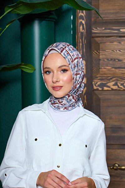 İpekhan Marrakech Koleksiyon Soft Eşarp Kahve Lavanta 1203-08