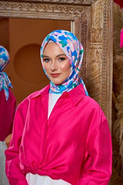 İpekhan Marrakech Koleksiyon Soft Eşarp Lila Mavi 1200-01