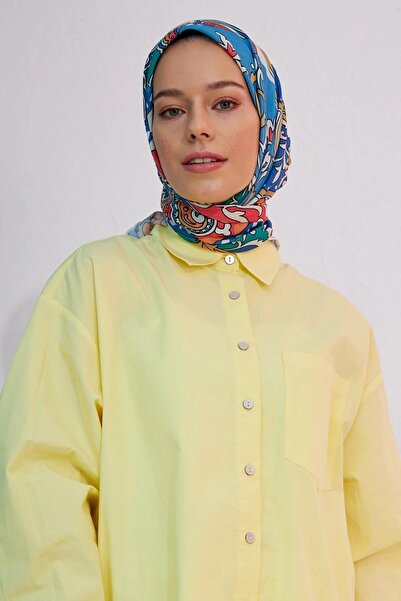 İpekhan Mozaik Saman Sarısı Pamuk Viskon Eşarp