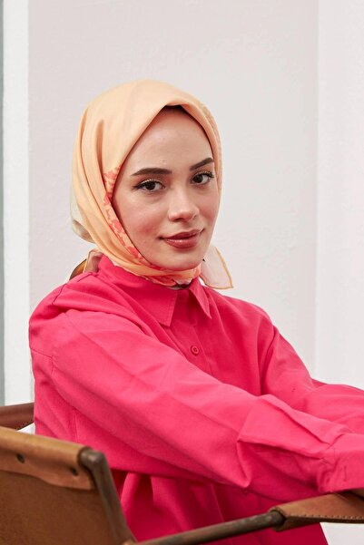 İpekhan İpekhan Geometrik Desen Serisi Somon Pamuk Viskon Eşarp 1126-12