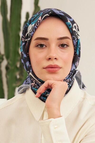 İpekhan Pastel Lacivert Pamuk Viskon Eşarp Modeli