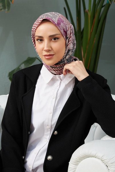 İpekhan وشاح فيسكوز قطن مينك - نمط مخطط، موديل 1128-12