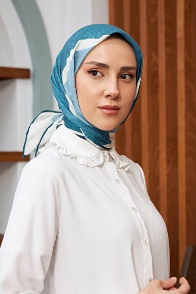 İpekhan Eșarfă din viscoză din bumbac cu model etnic de mătase albastru petro...