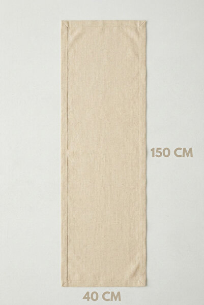 Morlay LINEN | Organik Ham Keten Runner Naturel 40 x 150 Cm