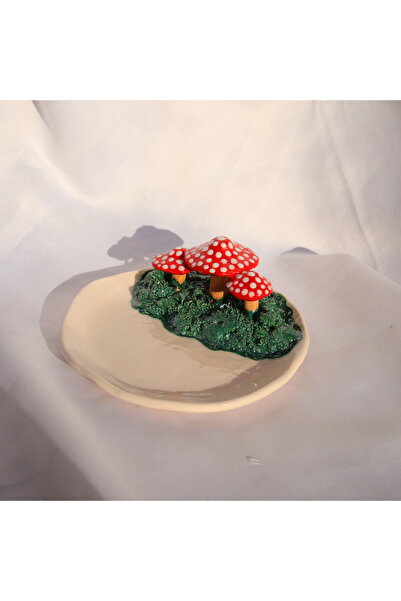 Lily & Loly Ceramics Mantarlı Tasarım El Yapımı Seramik Tütsülük - Mantar Tem...