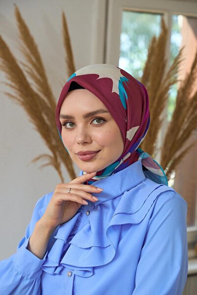 İpekhan وشاح ناعم منقوش بزهرة الرمان الوردي - مجموعة Summer Sparkle 1189-09