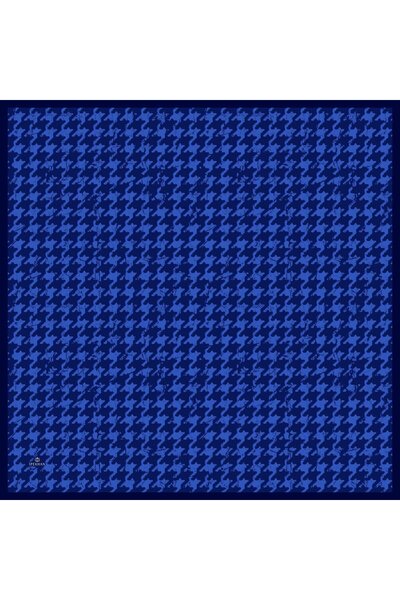 İpekhan Aura Houndstooth Soft Scarf Navy Blue 1155-03