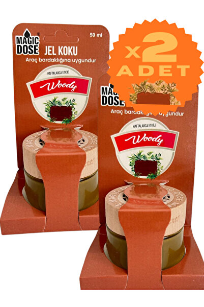 MAGIC DOSE 2Lİ ODUNSU Ahşap Kapaklı Oto Jel Koku 50 Ml Araç Bardaklığına Uyum...