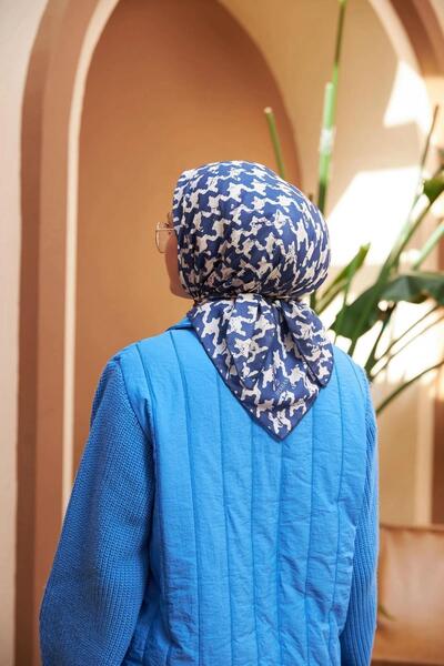 İpekhan Aura Houndstooth Soft Scarf Purple 1155-05