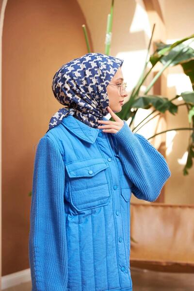 İpekhan Aura Houndstooth Soft Scarf Purple 1155-05