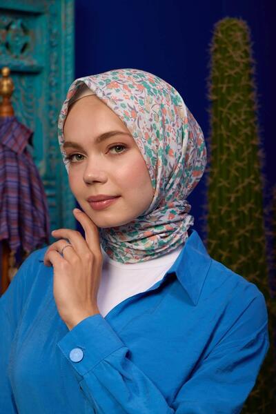 İpekhan Eșarfă moale de colecție Marrakech Bej Verde pal 1193-18