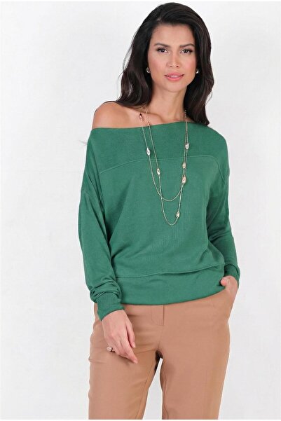 Spazio Consolato Kayık Yaka Triko YEŞİL