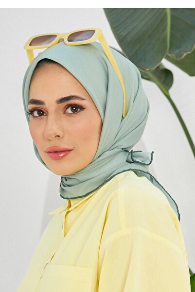 İpekhan Düz Desenli Mint Yeşil Pamuk Viskon Eşarp