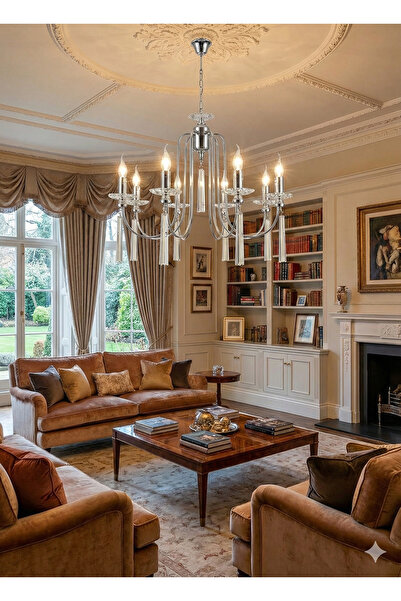 yıldırımavize Kontes 8 Li Krom Avize (TAM MONTAJLIDIR.)