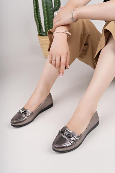 Nesil Shoes Mhd 68 Platinum Stone Daily Γυναικείες Μπαλαρίνες