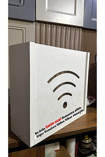 Ömür hobi 32X29X13 cm %100 MDF Modem Saklama Kutusu WiFi Kutusu %100 MDF