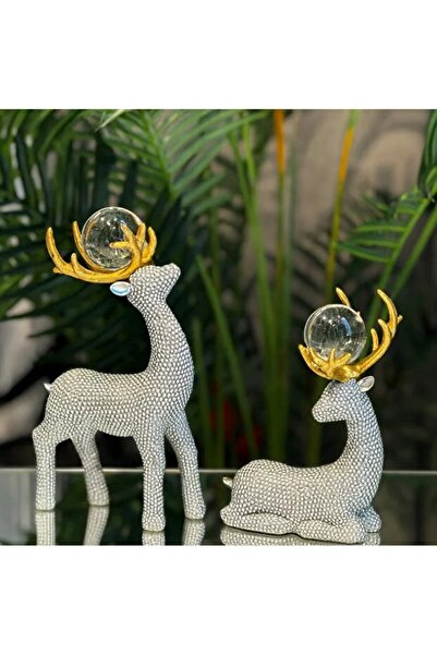 LOKMAN ZÜCCACİYE SHOWROOM 2'Lİ BEYAZ SİMLİ RENK KRİSTAL TAŞLI DEKORATİF GEYİK...