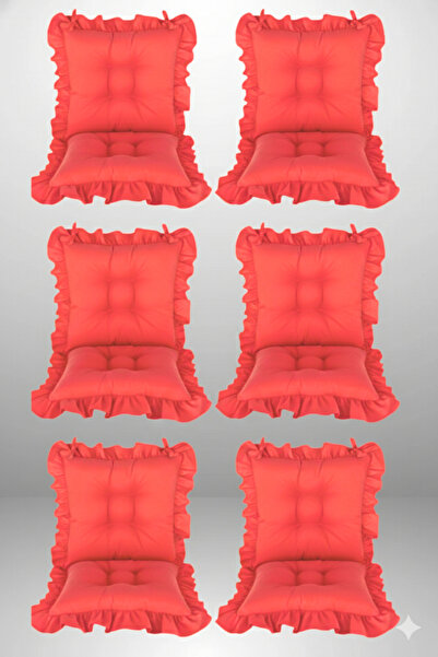 MoMMe SIRTLI SAÇAKLI SANDALYE MİNDERİ 45X45 CM 6'LI TAKIM