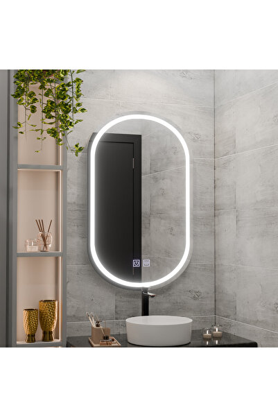 OEM Oglindă ovală cu LED 50x80, Velara Touch, sistem de dezaburire, reglabilă...