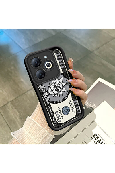 ucuc جراب هاتف تكنو سبارك جو 2024 متوافق مع السيليكون الأسود بنمط ممتع يمتص ا...