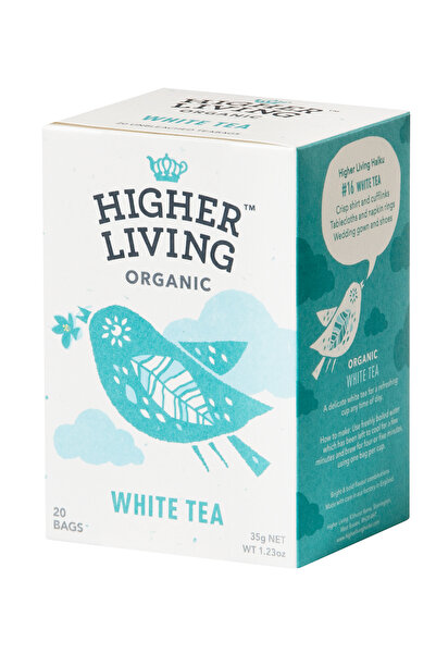 HIGHER LIVING Οικολογικό λευκό τσάι, 20 φακελάκια,