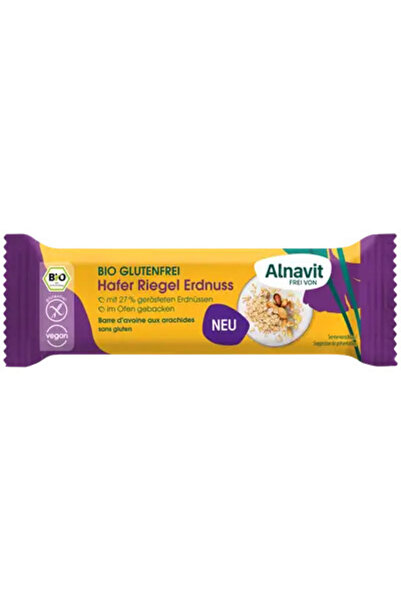 Alnavit Baton cu ovaz si arahide fara gluten, bio, 50g