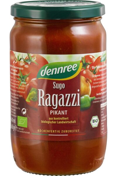 Dennree Sos de rosii picant Sugo Ragazzi bio 660g