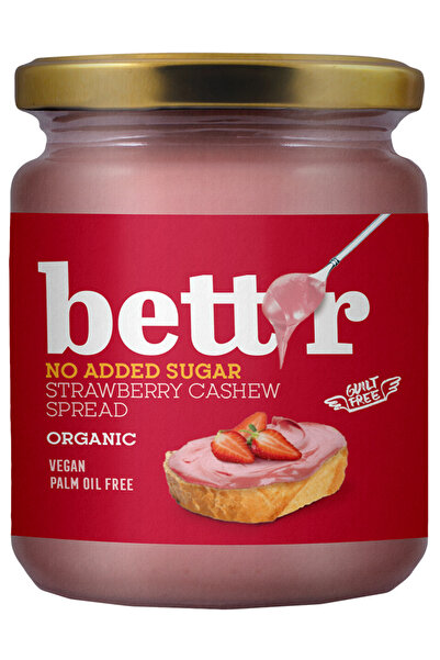 BETTR Crema tartinabila de caju si capsuni bio 250g fara zahar adaugat