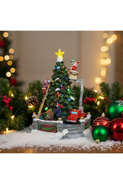 OEM Christmas Tree Decoration that is decorated, with lights, musical, battery-operated and USB