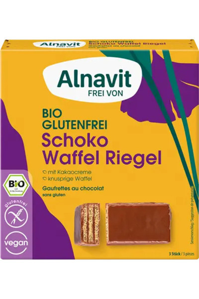 Alnavit Napolitane cu ciocolata fara gluten, bio, 75g