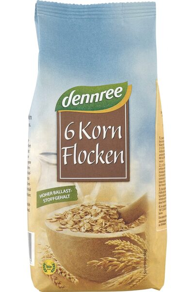 Dennree Fulgi din 6 cereale bio 500g