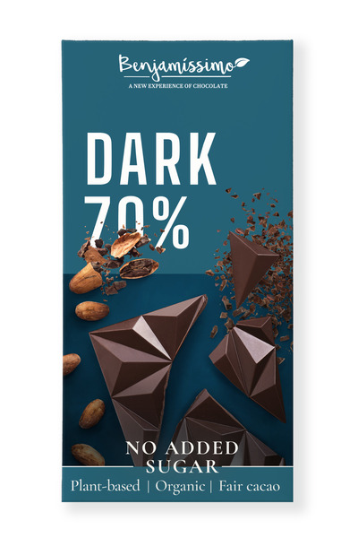 Benjamissimo Ciocolata neagra 70%, bio, 60g,