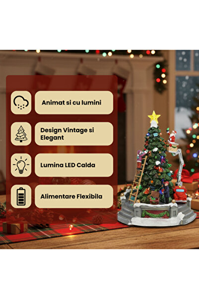 OEM Christmas Tree Decoration that is decorated, with lights, musical, battery-operated and USB