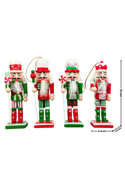 duoguo Nutcracker figurine, 13 cm, Wood, Set of 4 figurines, Christmas decoration, painted wood