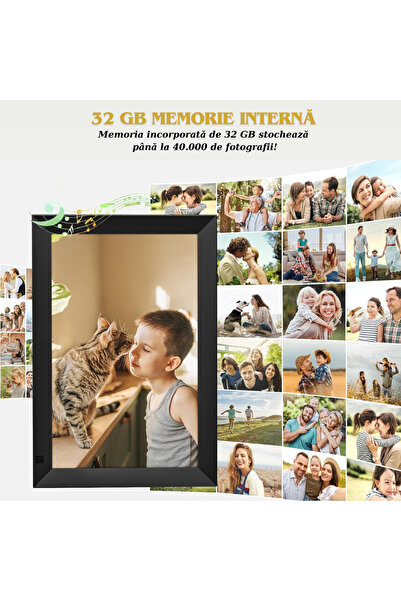 OEM Digital Photo Frame, Wi-Fi, 32 GB Memory, 10.1 inch, Auto Rotate, Photos/Video, Frameo App