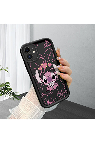 ucuc حافظة هاتف ممتصة للصدمات بنمط ستيتش من السيليكون الأسود المتوافق مع iPho...