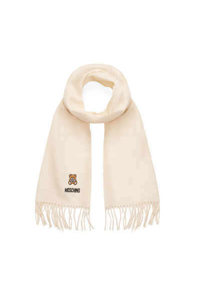 Moschino Moschino scarf, extra fine merino wool, light cream, gift box