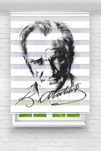 Perdecizade (ENXBOY)ATATÜRK DİJİTAL BASKILI ZEBRA PERDE-COCUK ODASI-STOR PERDE