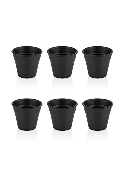 Külsan Melamine saucer set, 6 pieces, black, 7.6 cm