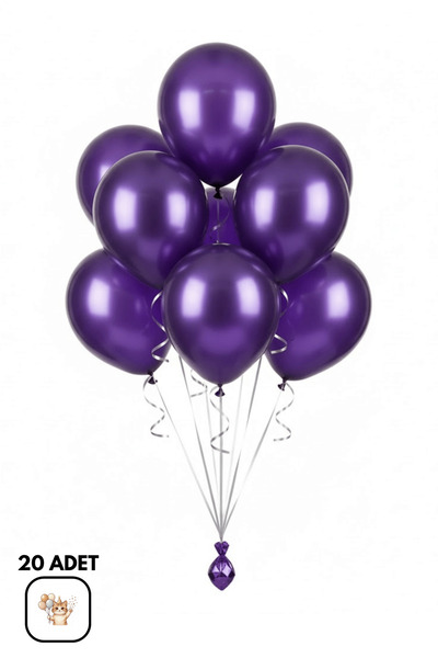 BALOMİS Metalik Mor Balon Arka Plan Ve Mekan Süsleme Dekorasyon Balonu