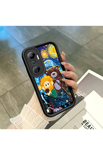 ucuc حافظة هاتف من السيليكون الأسود المتوافقة مع Infinix Hot 20 بنمط ليلة الن...