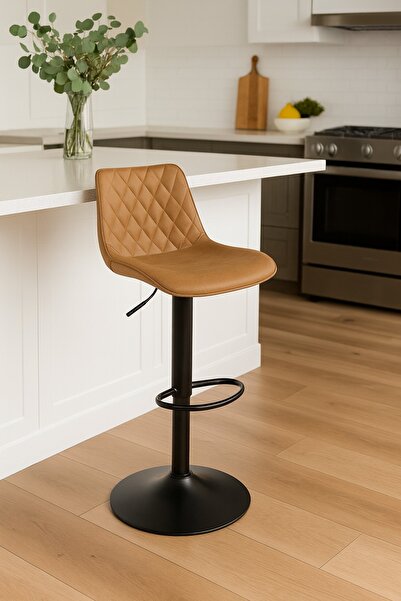 NZONE STORE كرسي بار قابل للتعديل مع مسند للقدمين - كرسي دوار عصري