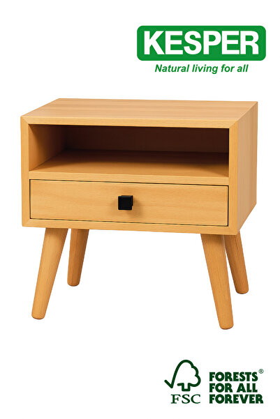 Kesper Scandinavian Masif Komodin – Kayın Ağacı / Minimal Tasarım