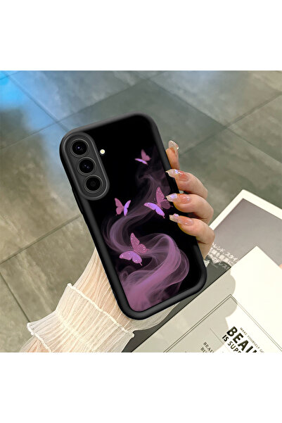 ucuc حافظة هاتف سامسونج جالاكسي A56 متوافقة مع السيليكون الأسود اللطيف بنمط ا...